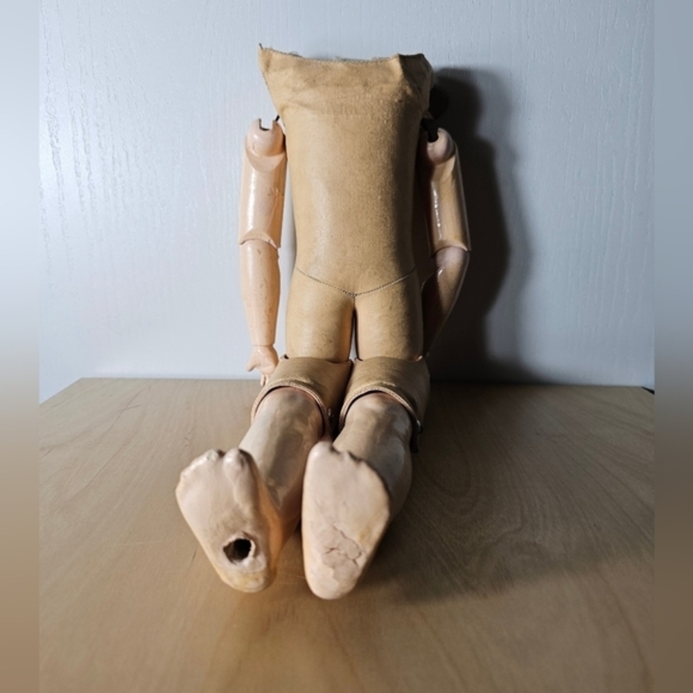 Antique 16.5 Inch Leatherette Doll Body
